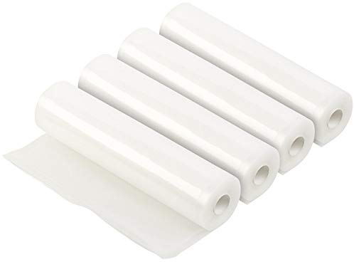 Rosenstein & Söhne Vacuumfolie: 4 Profi-Folienrollen für Balken-Vakuumierer, 28 x 500 cm (Vakuumrolle, Folienschlauch für Vakuumierer, Vakuumierbeutel)