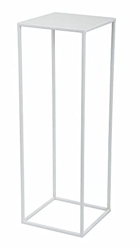 HowHomely Blumenständer Metall Weiß 70 cm Hoch - Solider und Robuster Blumenhocker Metall - Pflanzenständer für die Dekoration in Wohnzimmer Schlafzimmer oder Büro