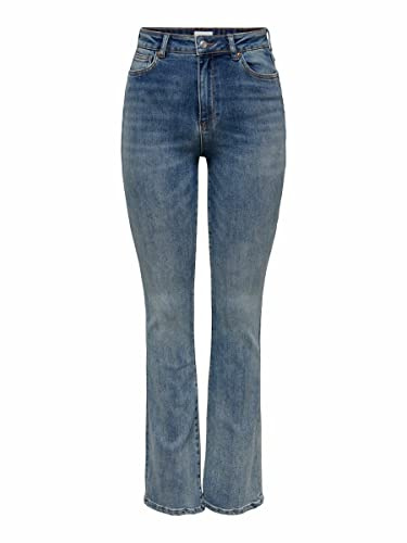 ONLY stretchjeans för kvinnor, Mellanblå denim, 29W / 32L