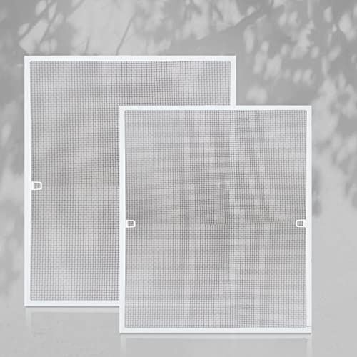 Jiubiaz Fliegengitter Fenster 100x120CM Fliegengitter Fenster mit Rahmen Alurahmen für Fenster Kein Bohren Nötig Insektenschutz Fliegennetz Insektenschutz