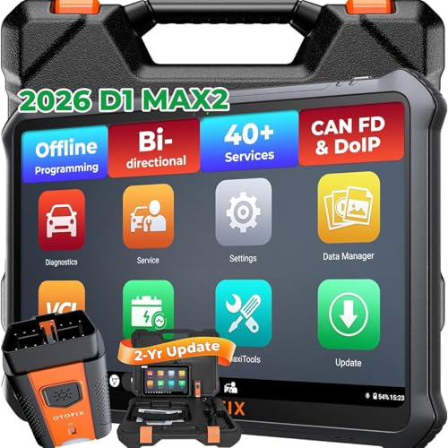 OTOFIX D1 Max2 Fortschrittlich Diagnosegerät Auto Bidirektionales Scan-Tool | OE-Level Alle Systemdiagnose mit 40 Servicefunktionen, Autotester für aktive Tests, FCA SGW, ECU-Codierung, 2-Jahres-Upgrade