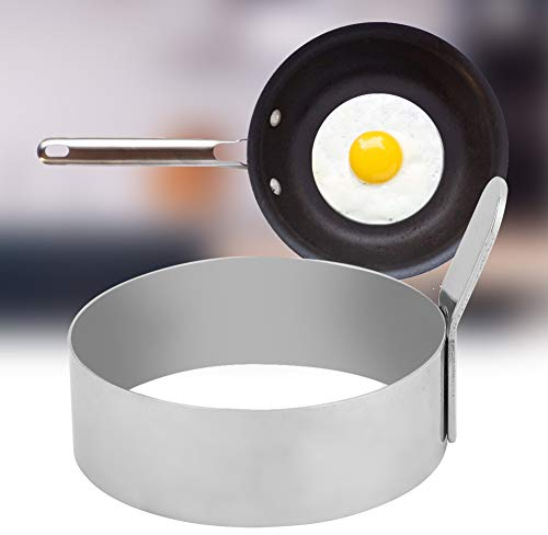 Pancake Maker,Stampi per Pancake,Anelli per uova,anelli per uova per piastra,stampo per pancake, anello per pancake rotondo in acciaio inossidabile,stampo per uova fritte(L)