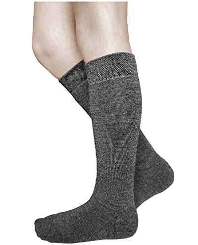 vitsocks Chaussette haute 80% LAINE MÉRINOS mi-bas chaud Enfant (2 PAIRES) garçon fille longue montante au genou d'hiver, gris, 27-30