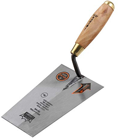 KSEIBI 281350 Narrow Bucket Brick Trowel Wooden Handle Square Tip Bricklaying Trowel (7Inch-180mm)