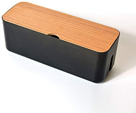 Zimoer Cable Management Box,Cable Tidy Box,Desk Cable Management Solution,Cable Storage Box,Cable Management Box for Home Office Cord Organizer with for Desk TV Computer (Black)