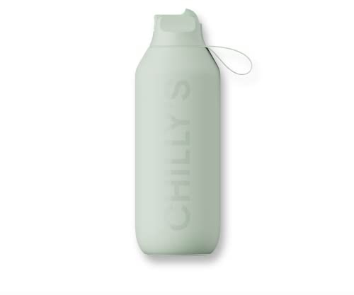 Generico Chilly Serie 2 FLIP Lichen 500 ml Flasche aus BPA-freiem Edelstahl, wiederverwendbar.