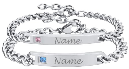 Partnerarmbänder Personalisiert Paar Armband Magnetische - Partner Armband mit Gravur Magnet Couple Armband Familie Armbänder Liebesgeschenke Pärchen Armband Herren Damen