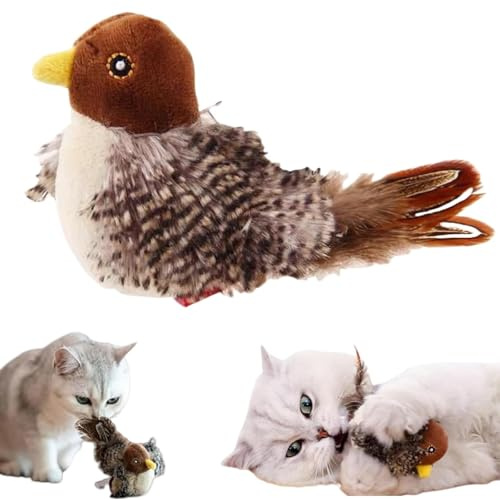 CHENRI Chirppaws Flapping Bird, Chirp Paws Flapping Bird, katzenspielzeug Vogel, Katzenspielzeug - Simulierter zwitschernder Vogel, Lustige Quietsch-Katzenspielzeug für Hunde Katzen