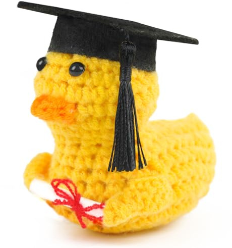 Ente mit Diplom und Doktorhut, Pocket Hug Glückliche Ente Positive Geschenke für ABI Bachelor Master Doktor Abschlussfeier C25