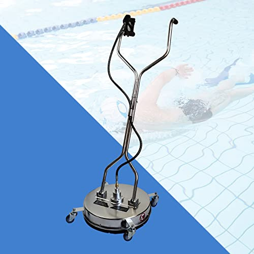 Profi Bodenreiniger, Edelstahl 20 50.8cm Terrassenreiniger für Kärcher Hochdruckreiniger 4000PSI, für Pflastersteine, Einfahrten, Terrassen, Decks und Gehwegen, Mit 2 Adaptern
