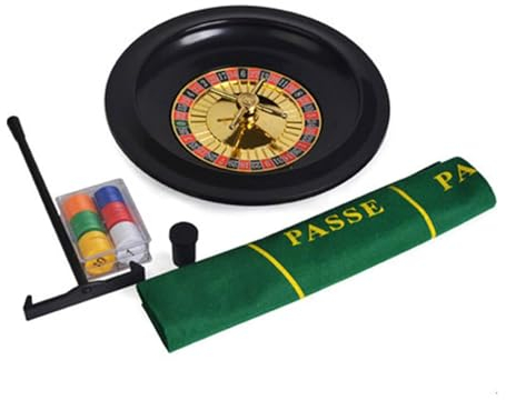 OsSiL Professioneller Plattenspieler Präzisionsgelagerter Plattenspieler in Casino-Qualität, 10 Zoll, Deluxe-Roulette-Rad-Spielset mit Zubehör, Trinkspiele für die Nachtparty Rouletterad aus Holz