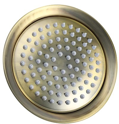 HOMSFOU 1pezzi Soffione Doccia Retro Rame E Acciaio Inossidabile Testa Doccia Antica Per Bagno Facile Installazione E Design Elegante