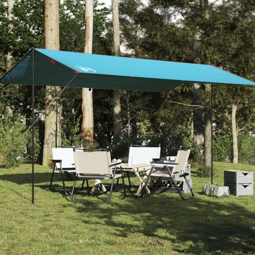 Tino Tech Tarp Outdoor Tent Zeltplane Tarp für Hängematte Zeltunterlage für Ourdoor Camping Camping Zelt Plane Ultraleicht Camping Zeltplane Wasserdicht Tarp 500x294 cm Blau Polyester