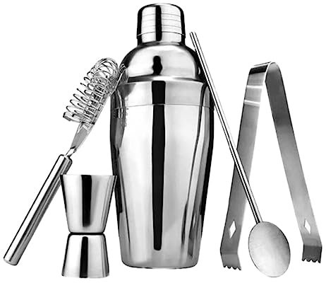 MAGICLULU Juego De Coctelera 5 1 Medidor De Cóctel Inoxidable Herramientas De Barman para Mixología