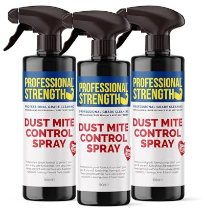 Professional Strength Dust Mite Killer Spray, 500 ml (Pack of 3) – 6 Months Protection Against Allergens with Safe Non-Toxic Formula