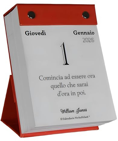Calendario VerbaVolant 2026, L'unico magnetico, Calendario da tavolo, Supporto magnetico integrato, Idea Regalo, Ogni giorno una frase filosofica, Calendario con scatola premium