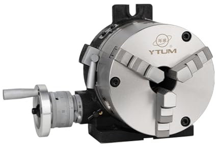 YOPNDFR Precision Milling Rotary Table with 6''/160 mm 3-Jaw Chuck,6'' Rotary Table for Milling Machines, Horizontal Vertical Model, for Milling Engineering Indexing Tools