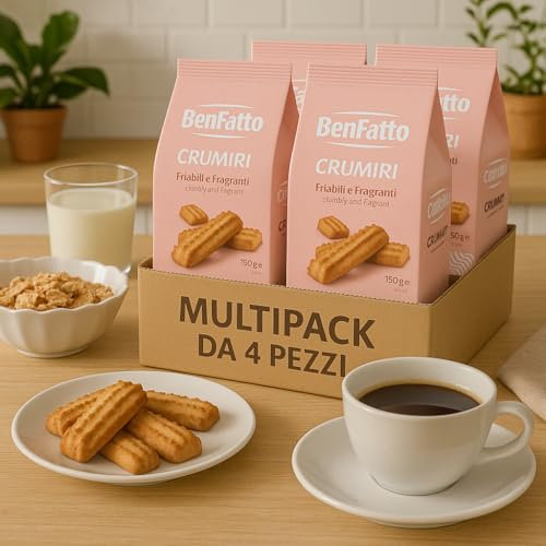 BenFatto Biscotti Fragranti crumini, Confezione da 150g – Scatole Multiple da 4 o 8 Pezzi (4)