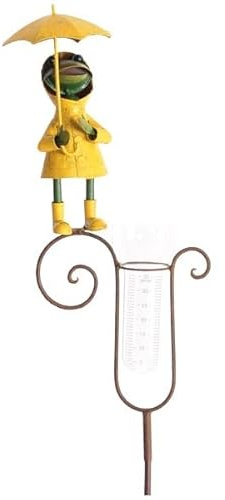 Generisch Regenmesser Frosch Handarbeit 157,5cm Metall Garten Dekoration