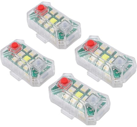 4 ledes estroboscópicos LED inalámbricos con control remoto, luces estroboscópicas RGB, modo flash de ciclo de color, recargable USB C, para coches, motocicletas, drones, bicicletas,