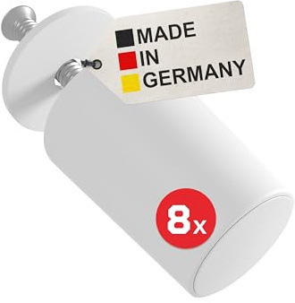 BAUHELD® Closed Roller Shutter Stopper, 27 mm, Pack of 8, Made in Germany, Plastic Stop Stopper, Stop for Roller Shutters with Screws, Suitable for Roller Shutter Armoured Slats, White