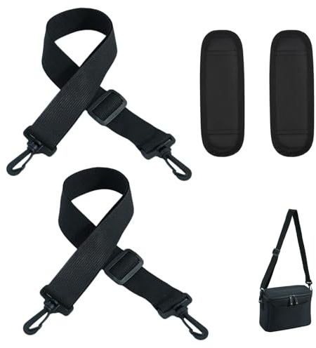 Set de 2 Correas Ajustables Universales de Nylon con Mosquetones, Correas de Repuesto para Bolsos, Mochilas, Bolsas de Ordenador y Cámaras, Resistentes y Cómodas, Longitud Ajustable de 75-130 cm