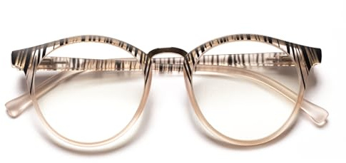 EYEGLSMST Lunettes de Lecture Élégantes à Rayures 3.5 pour Femmes, Ovales Anti-Lumière Bleue, Ultralégères pour Ordinateur, Réduit la Fatigue Oculaire, À Charnières à Ressort