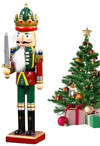 Xinhuju Schiaccianoci Decorativi | Bambola Soldato Schiaccianoci Natalizio - Pupazzi Festivi per Casa da Esporre su Mensola Finestra o Tavola