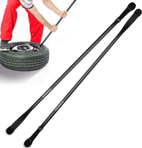WUGMCNFBC Tire Iron Set, 2PCS 38 Heavy Duty Tire Bars for Semi Trucks, Tire Changing Tools for Tubeless Tires, 40Cr Tire Spoons & Mount/Demount Irons for Off-Road, Bus, Tractor