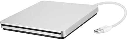ROMISBABA Graveur DVD Externe USB Argenté Lecteur CD-rom Portable Compatible PC et Ordinateur Portable Lecteur Optique Fin pour Installation Système