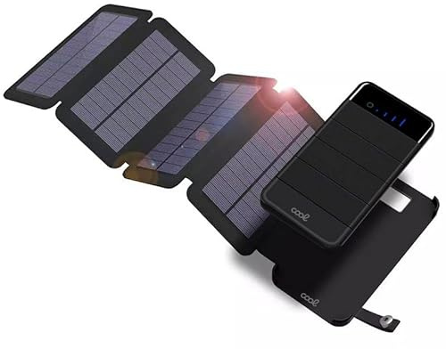Bateria Externa Universal Power Bank Solar 10.000 mAh con 4 Paneles Solares Cool Negro