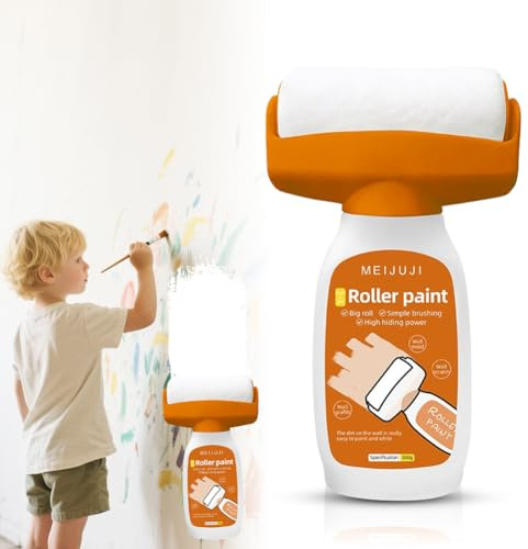 Peelanmall Pintura para retocar paredes blancas, 500 g, color blanco, borrador de pared para paredes blancas para graffiti, arañazos, manchas, grietas (embalaje naranja)