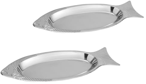 Sewroro Set 2 Pezzi Piatti per Pesce al Vapore in Acciaio Inossidabile Forma Pesce Magnete Resistente Alte Temperature per Cucina e Regalo Inaugurazione Casa
