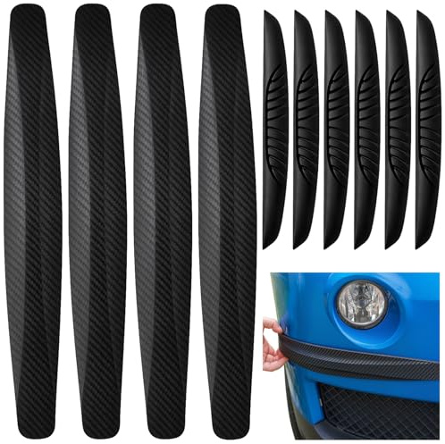 Richunie 10 Stück Stoßstangenschutz, Auto Schutz, Auto Ecke Stoßstange Guard Anti-Scratch Protector Aufkleber Streifen Kratzfest, Schwarz（2 Größen）