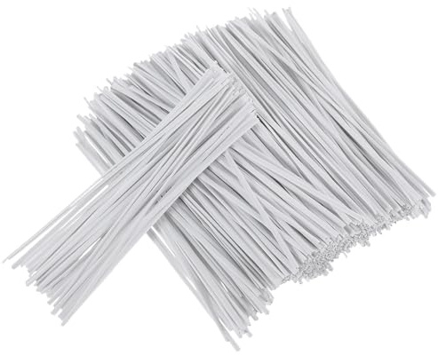 WOFASHPURET Fascette Stringicavo Bianche 0,55x100 Mm Set da 1000 Pezzi Anima in Ferro Fascette Fermacavi Resistenti per Gestione Cavi e Organizzazione Elettronica Multiuso