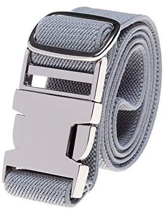 Kajeer Cinturón para pantalones con hebilla elástica para niños - Cinturón elástico con hebilla de aleación de zinc Cinturón ajustable para niños y niñas (Gris oscuro)
