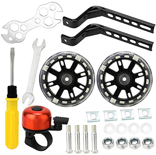 Stützräder für Kinderfahrrad, Stützräder, Hilfsräder, Trainingsräder für Kinder, 1 Paar Sicherheits-Hinterräder, für Kinder, Schwarz