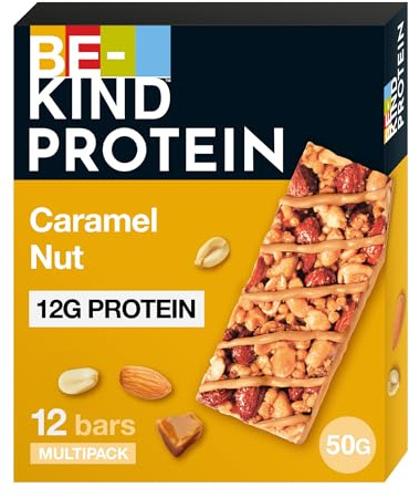 Be-Kind Barrita de proteínas con doble chocolate negro y frutos secos, 12x50g