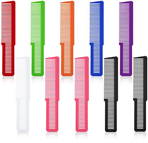 Patelai 10 Pieces Hair Cutting Comb Fine Tooth Styling Barber Styling Hair Clipper Cutting Comb for Home Salon Barber(Eye-catching Colors)