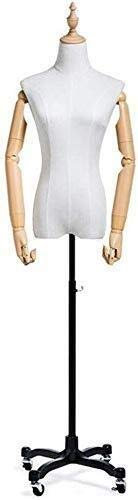 Schaufensterpuppe J-Manikins Verstellbare Schneiderinnen Dummy Dressmakers Torso Display Büste Für Schneiderinnen Stehen Mit Rad (Farbe: Weiß, Größe: Mittel)