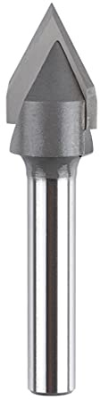 SpeTool Carbdie Tip V Groove CNC Engraving Bit Router Bit CNC Woodwork Tools 60 Deg 1/2 Inch Cutter with 1/4 Inch Shank