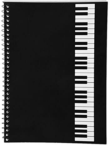 Carnet de notes à spirales avec clavier de piano - 50 pages - Partitions de musique en spirale - Stave Staff - Cahier d'exercices (clavier de pian)