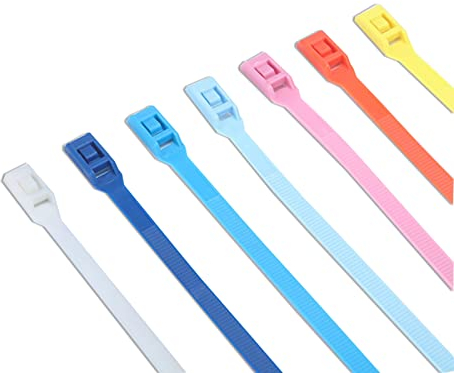 LHJK Kabelbinder aus Kunststoff, robust, 8 x 350 mm, 100 Stück, selbstschließend, Nylon, Grau
