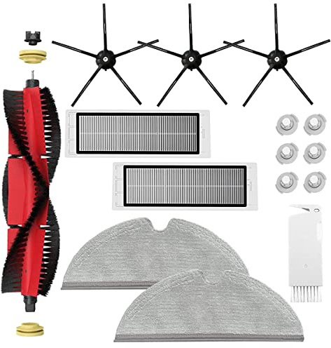 APZOVO Zubehör kit für Xiaomi Roborock S5 Max S6 Max S6 Pure S6 MaxV S50 S51 S55 S60 S65 S5 S6 Staubsauger, Ersatzteile für Roborock Hauptbürste HEPA-Filter Seitenbürsten Wischtücher