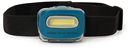 Legami Lampada Frontale Led Cob,SOS Headlamp,3 Modalità di Illuminazione,Forte (100 Lumens),Eco (30 Lumens) e SOS (Lampeggiante),Visibilità a 12m, Autonomia 10h,3 Batterie Incluse,Multicolore, HEL0001