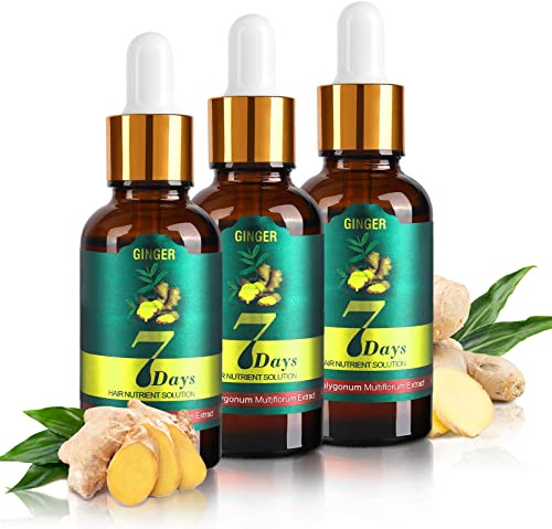 Haarwachstum Serum, Anti-Haarausfall Haarserum Ingwer Haar Wachstum Serum Flüssiger für Frauen und Männer, Haarwachstumsserum für dünne Haare und bei Haarausfall Haarwachstum Beschleunigen (3 Stück)