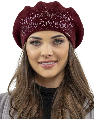 VIVISENCE Damen Baskenmütze Winter Herbst Warme Barette Wolle Elegante Stil 7050