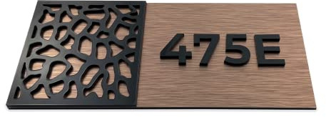 ALÚMADESIGNCO Bronze Modern Hôtel Panneau/Plaques Numéro d' Appartement - Hotel Plaque De Porte Personnalisée - Chiffres Et Lettres Personnalisables Pancarte - Chiffre Numero Plaques de Portes