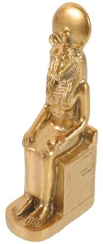 Happyyami Sphinx Figurines Resin Egyptian God Statue Ancient Egyptian Sphinx Collectible Figurines Mythology Pharaoh Decoration Desktop Table Feng Shui Ornaments (golden)