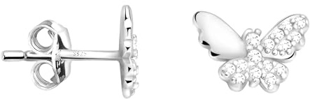 SOFIA MILANI - Damörhängen i 925 Silver - med Zirkoniastenar - Stiftörhänge med Fjäril - E2290